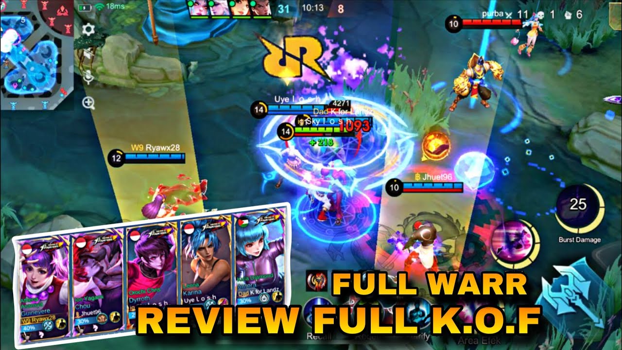 META FULL SKIN KOF DI LANE OF DOWN!! GAME FULL PERANGG!!! |MOBILE LEGENDS
