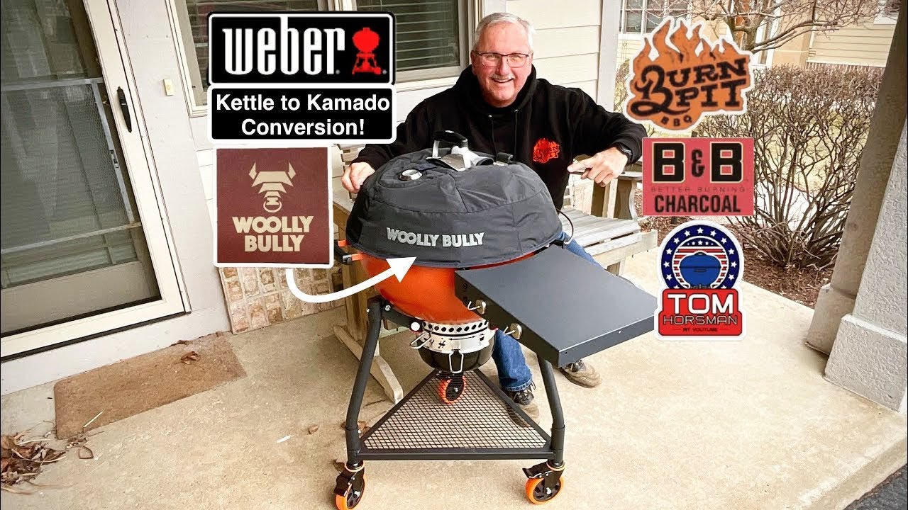 Weber 22&rdquo;Kettle Converted Into a Kamado! / Woolly Bully Insulated Cover! / Smoked Pork Steak! 