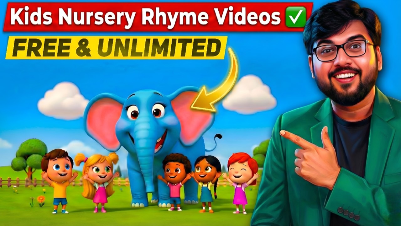 AI Se Kids Nursery Rhymes Video Kaise Banaye (2026) 🔥 | 100% FREE Tools | Step-by-Step Full Tutorial
