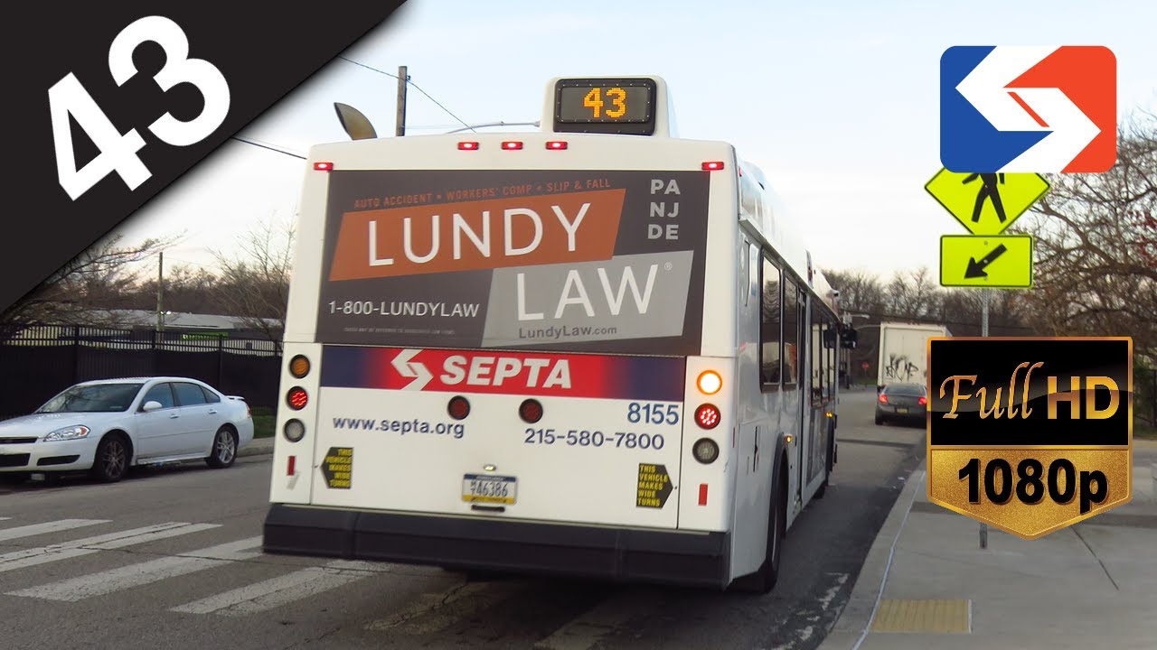 SEPTA Ride: 2008 New Flyer DE40LF #8155 on route 43 to 50th-Parkside