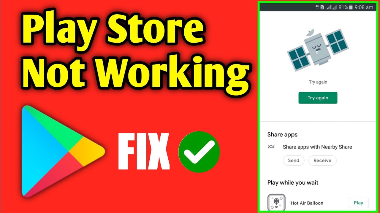 Google Play Store Not Working | Play Store Try Again Problem Solved🔥
