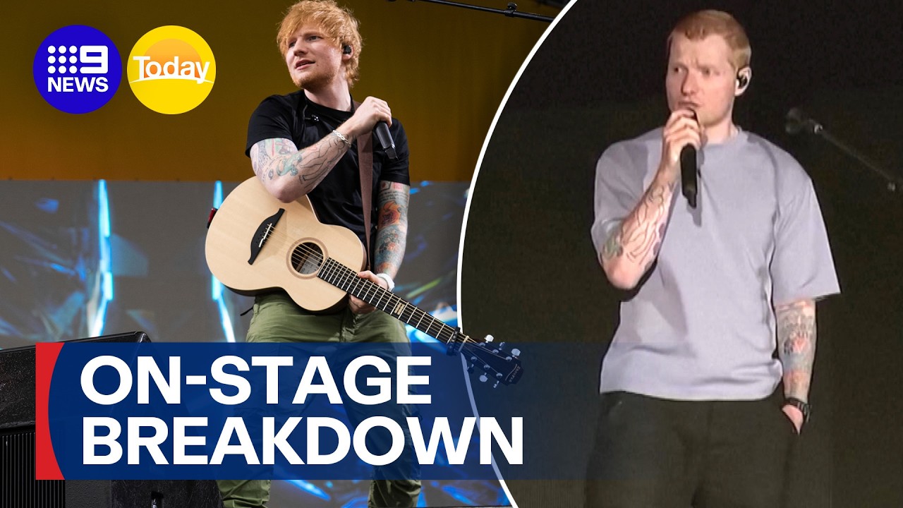Ed Sheeran's on-stage breakdown amid controversy | 9 News Australia