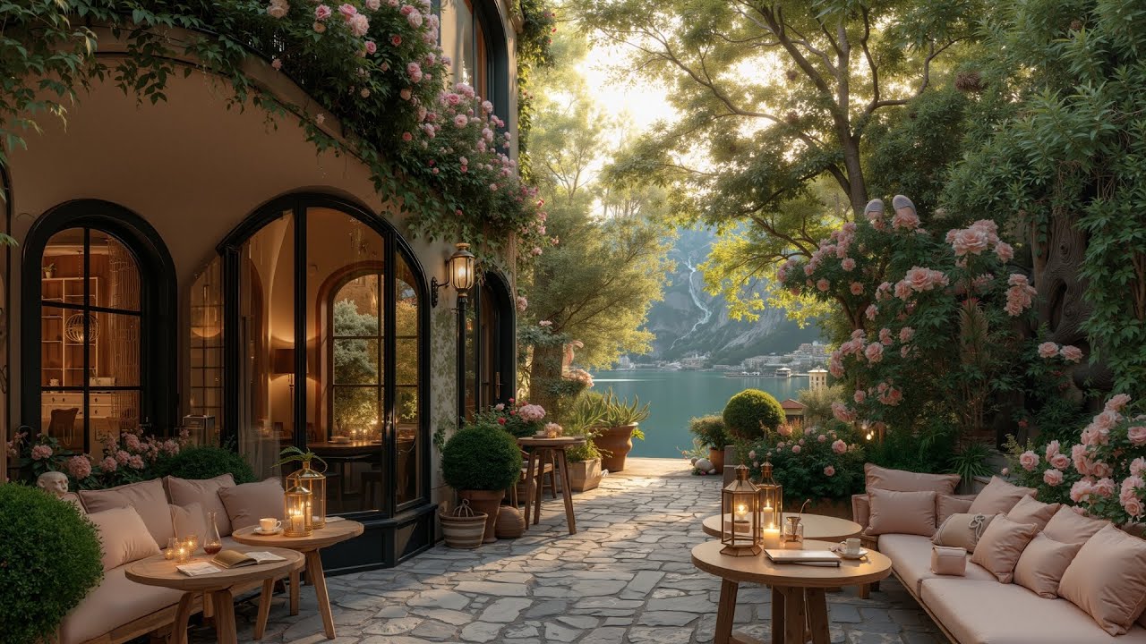 Morning Jazz at a Cozy Lakeside Café ☕ Relaxing Spring Jazz for Deep Focus & Reading
