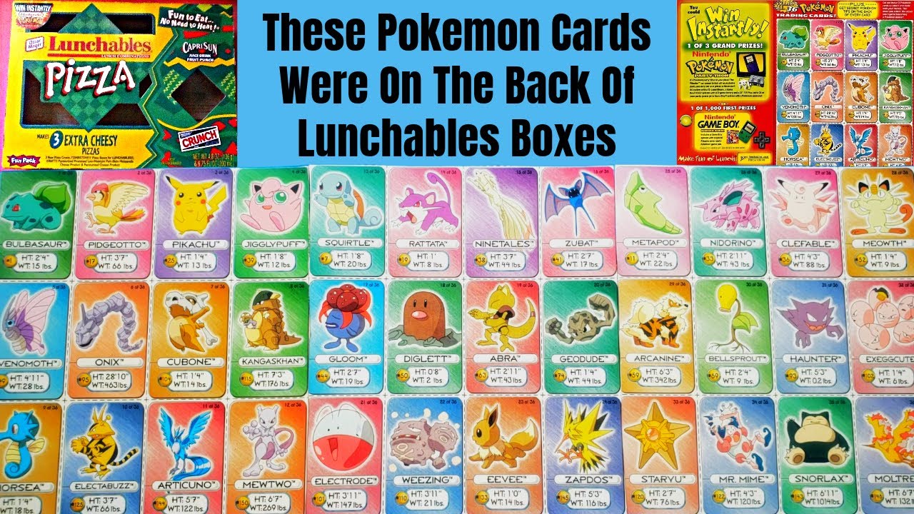 Oscar Mayer Lunchables Pokemon Cards 1999
