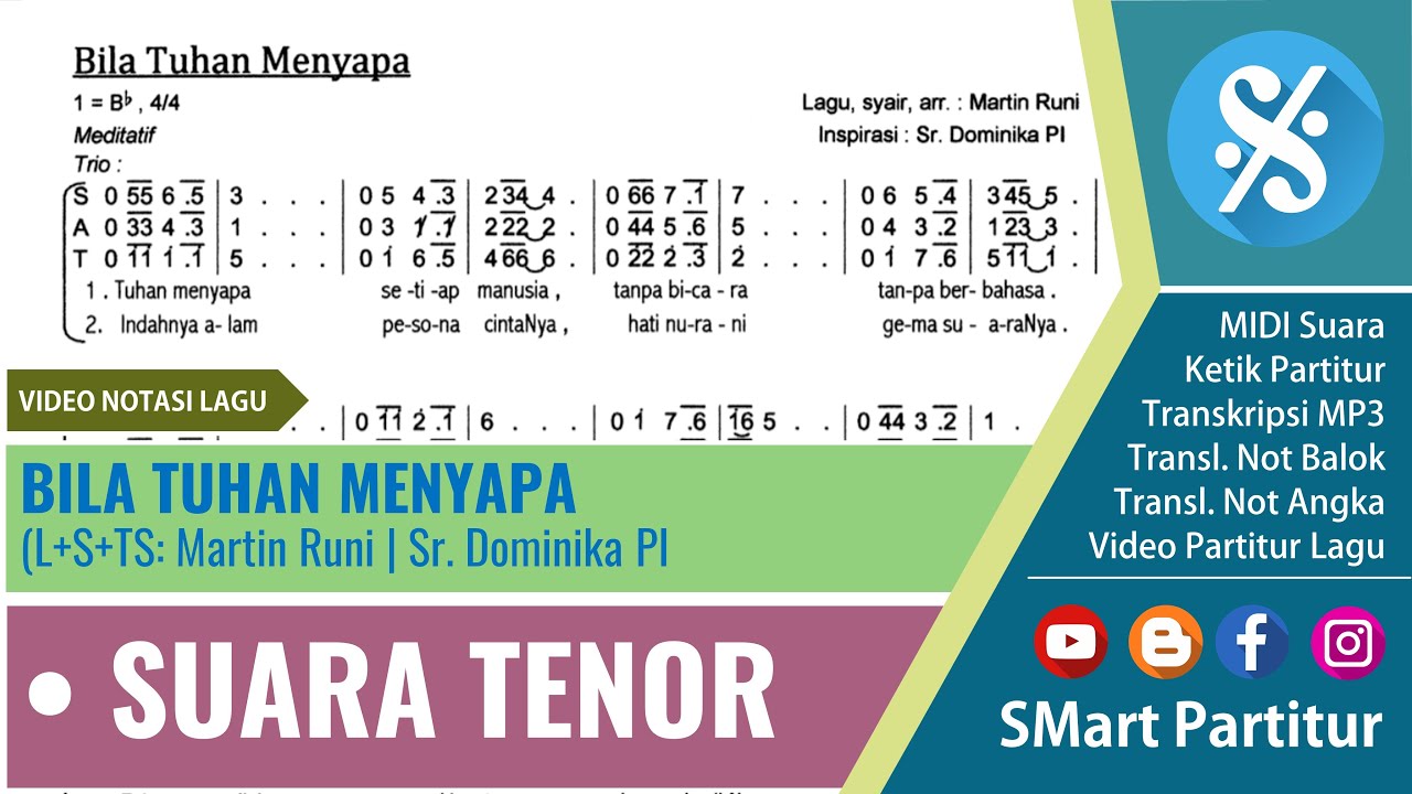 Bila Tuhan Menyapa Suara TENOR untuk Latihan Mandiri