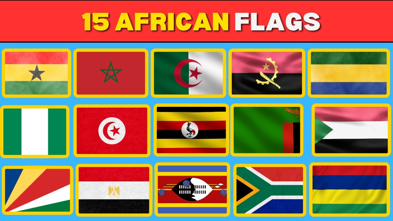Guess The African Flags 15 Countries. Do you know flags by their capitals? Part 7