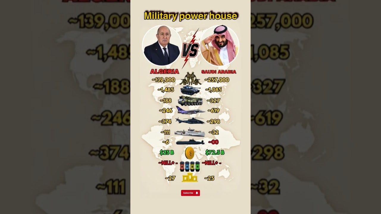 🇸🇦 Arabia Saudita vs 🇩🇿 Argelia: Poder Militar 2026 | Estrategia, Tecnolog&iacute;a y Dominio regional
