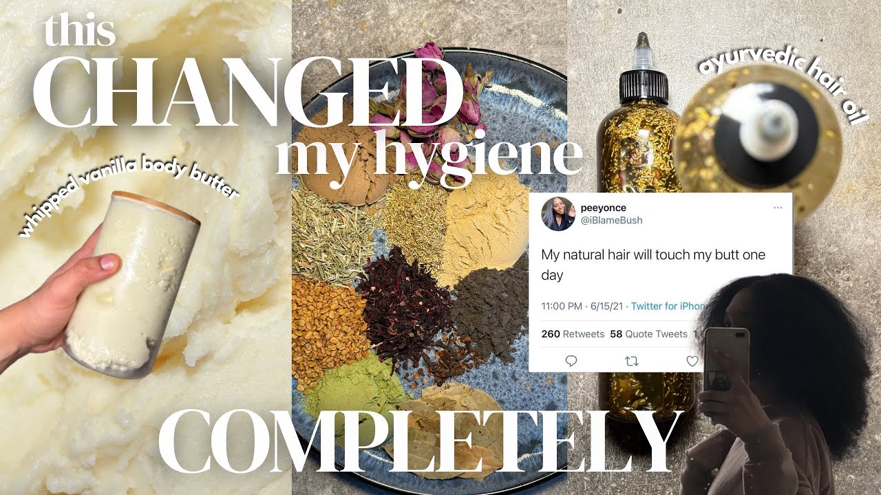 Natural Hygiene Routine | DIY Whipped Vanilla Body Butter & Ayurvedic Hair Oil 