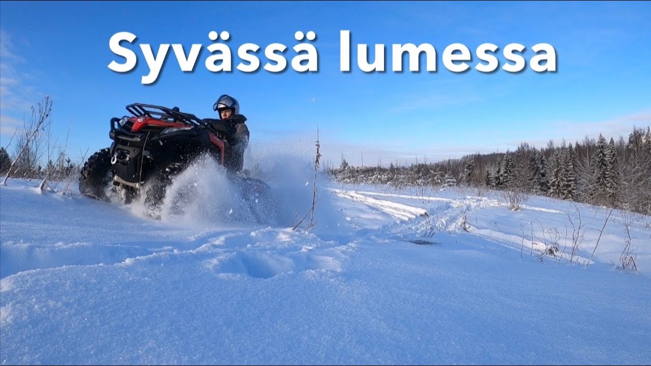 Mönkijällä syvässä lumessa | Driving a CFMoto ATV in deep snow 