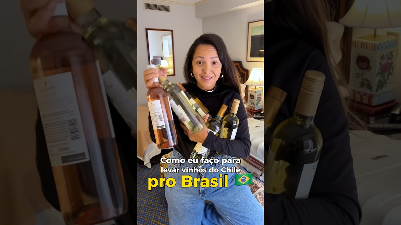 Você sabia que dá pra trazer até 5L de vinho na mala de mão do Chile para o Brasil? 🍷 #chile #vinho