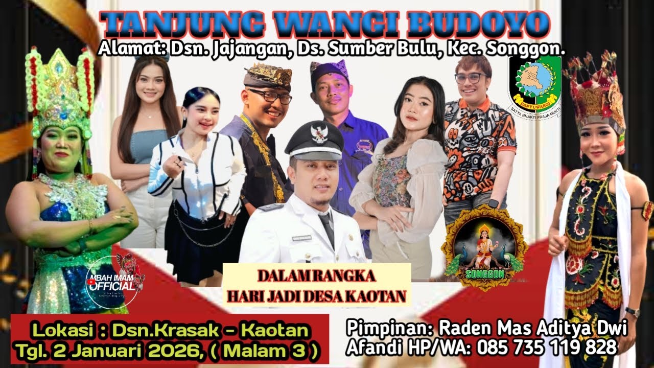 Live: Janger TANJUNG WANGI BUDOYO, Lakon: BRAWIJOYO KEMBAR, Lokasi: Dsn. Krasak, Ds. Kaotan