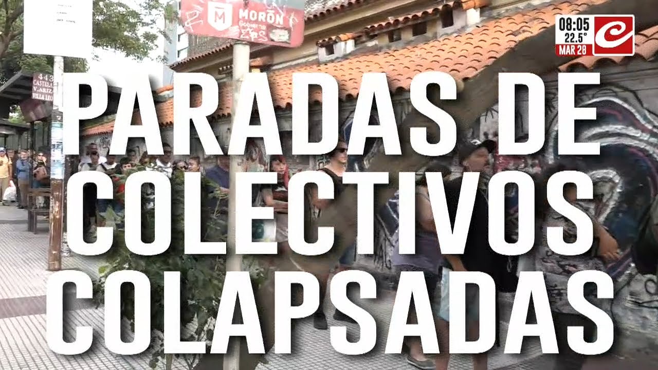Paro de trenes: las paradas de colectivos comienzan a llenarse de gente