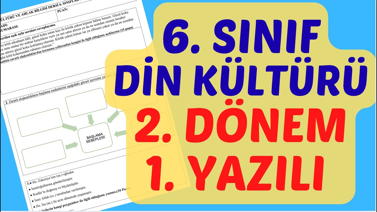 6.SINIF DİN KÜLTÜRÜ VE AHLAK BİLGİSİ 2.DÖNEM 1.YAZILI SORULARI