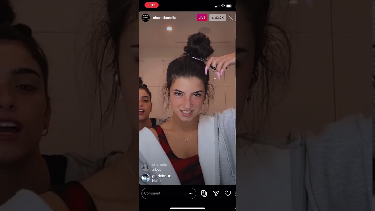 Charli Damelio live 7/11/20