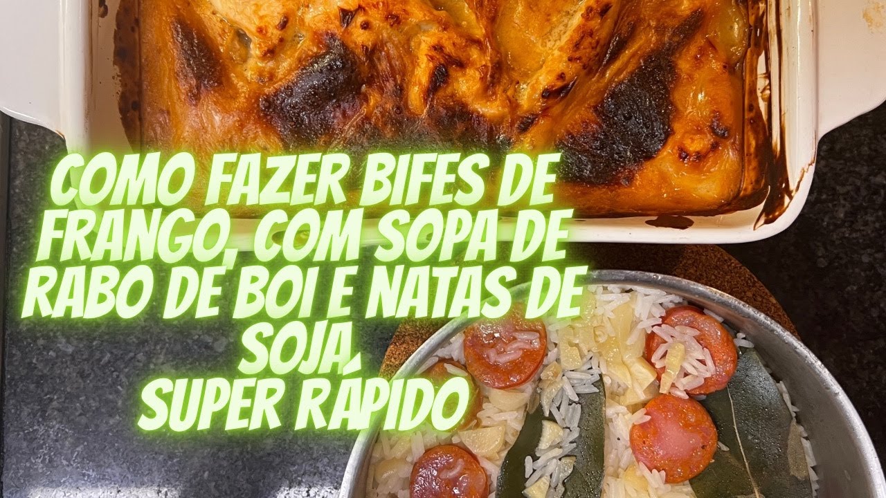 Como fazer bifes de frango com sopa de rabo de boi fácil e simples