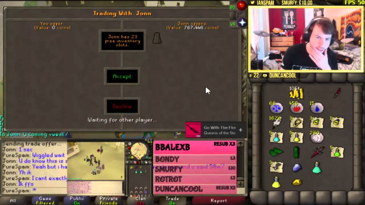 PureSpam takes 50m in Donations to buy Ahrim's Skirt on DMM Tourney