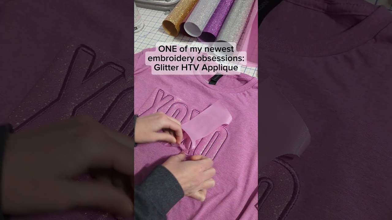 Glitter HTV Embroidery Applique - So fun and easy to do! 