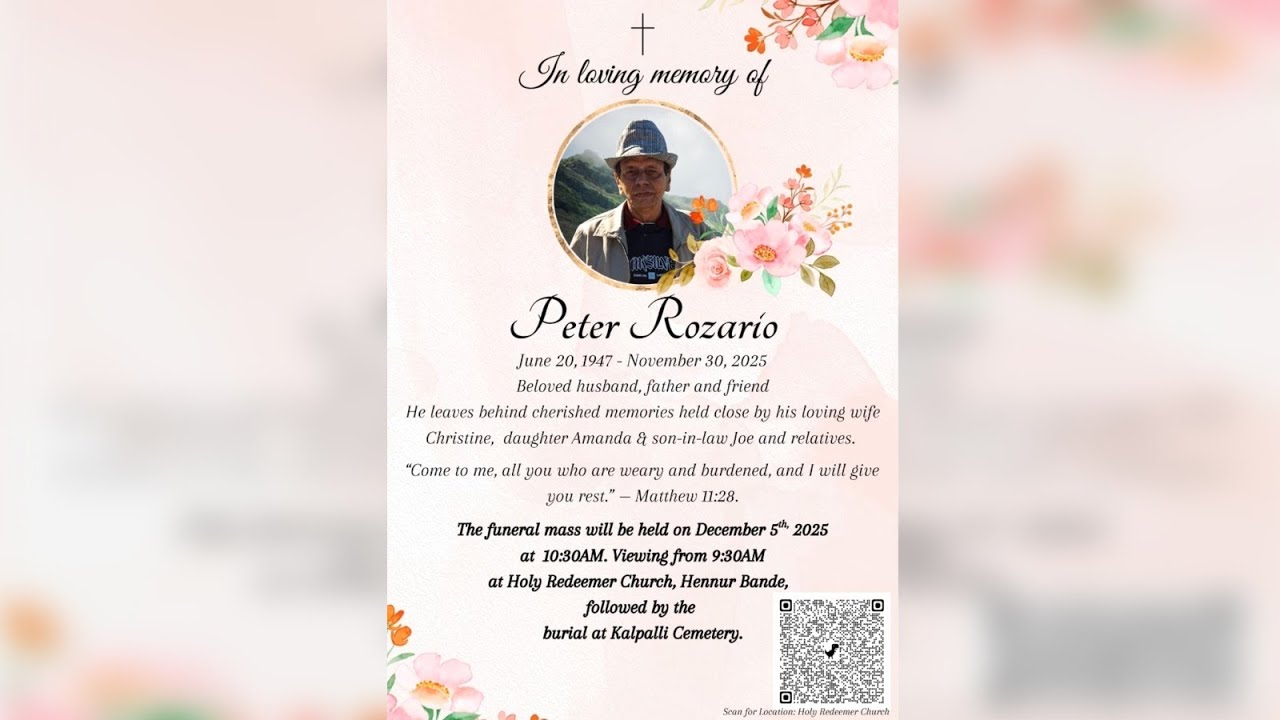 Christine Rosario's Husband, Peter Rozario - Forever Remembered