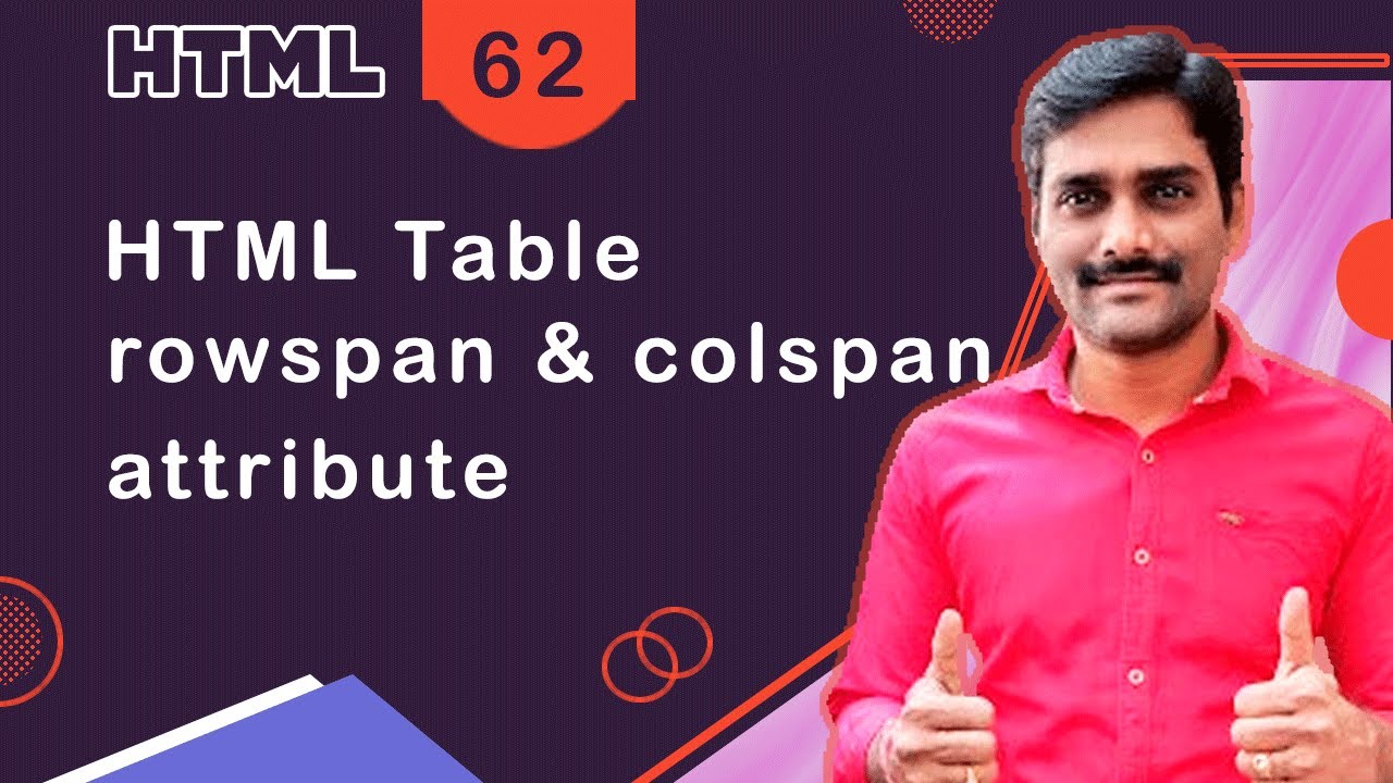 HTML Table rowspan and colspan - HTML Tutorial 62 🚀