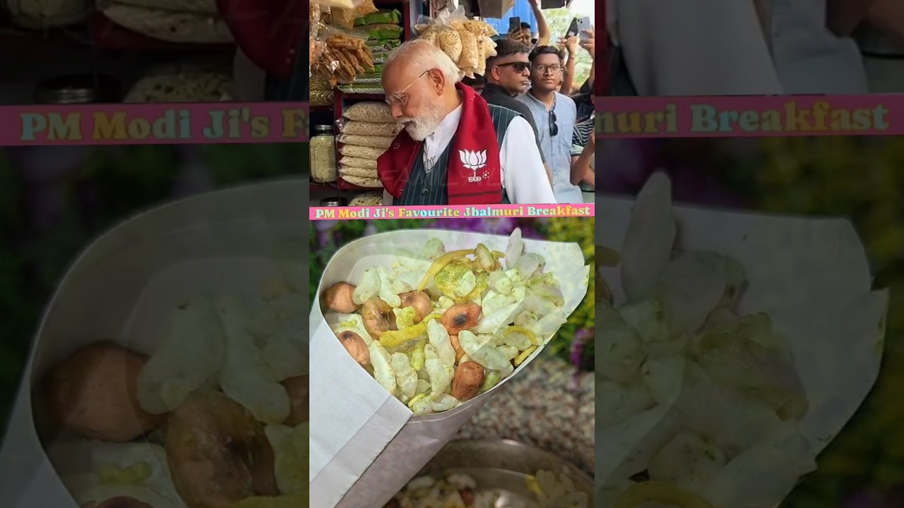 PM Modi Tries Kolkata Style Jhalmuri 😍 | Bengal Street Food Buzz 🔥 #jhalmuri #streetfood  #pmmodi