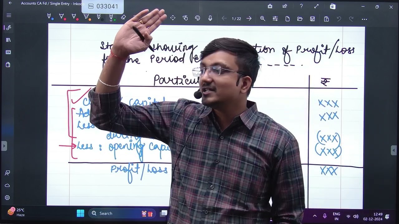 SINGLE ENTRY SYSTEM | LECTURE 1- ILL 1 to 5 | CA FOUNDATION | PAPER 1: ACCOUNTING | CA VAIBHAV PATNI