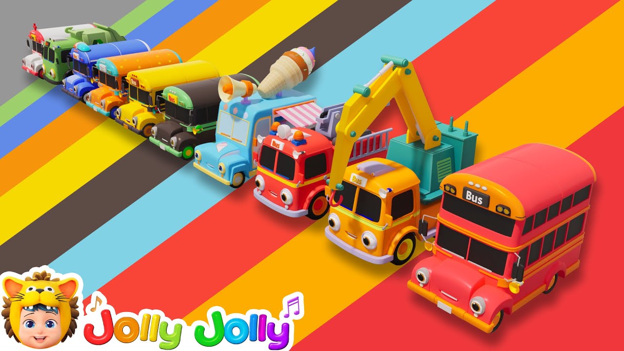 Ten Little Buses & Five Little Ducks 🚌 Count 1 to 10 with Jolly Jolly - Kids Songs
