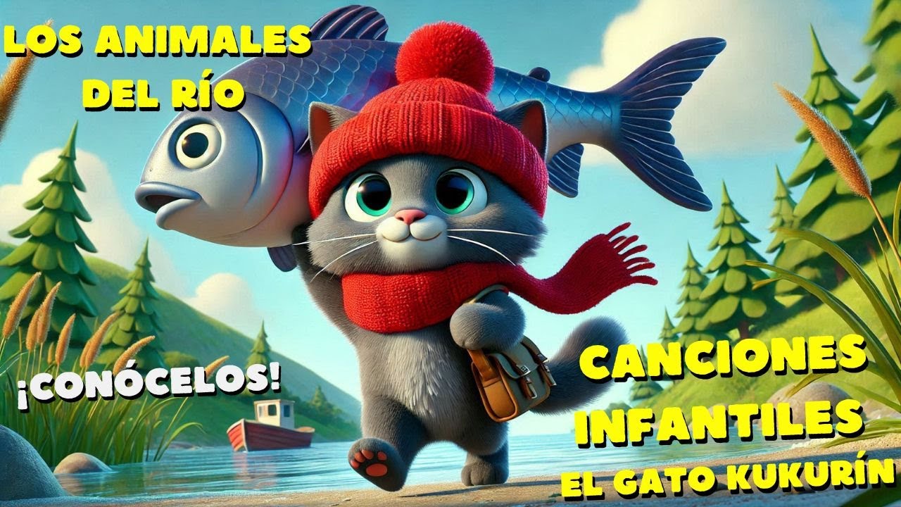 Aprende los animales del r&iacute;o - Canciones infantiles #babyshark #plimplim #cat #sonidosdeanimales