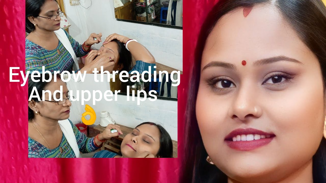 eyebrow threading and upper lips||बहुत दर्द हुआ||new YouTube video||#@ganga455