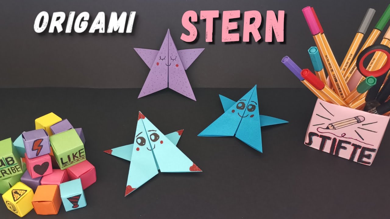 Origami Stern ⭐| Süße Papier Sterne basteln | Wie man 2022 einfache Weihnachtssterne bastelt