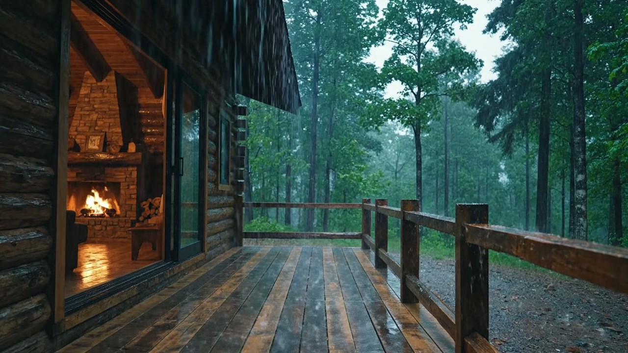 Barulho de Chuva e Trovão no Telhado à Noite para Dormir, Vença o estresse e a insônia, Chuva ASMR