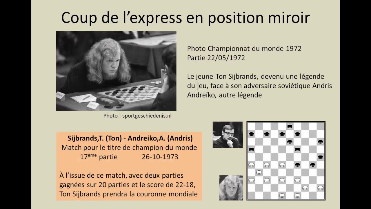 Jeu de Dames - draughts - Le coup Weiss ou 