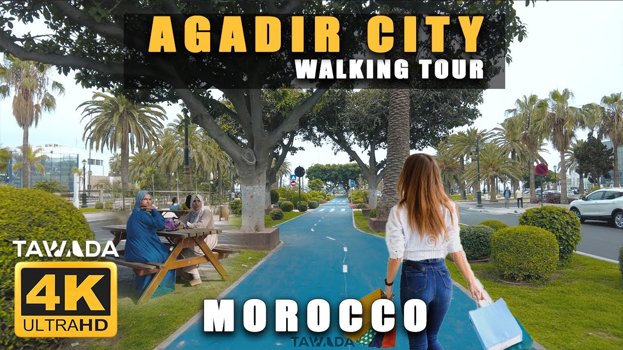 AGADIR City (4K-UHD) Walking tour - Morocco