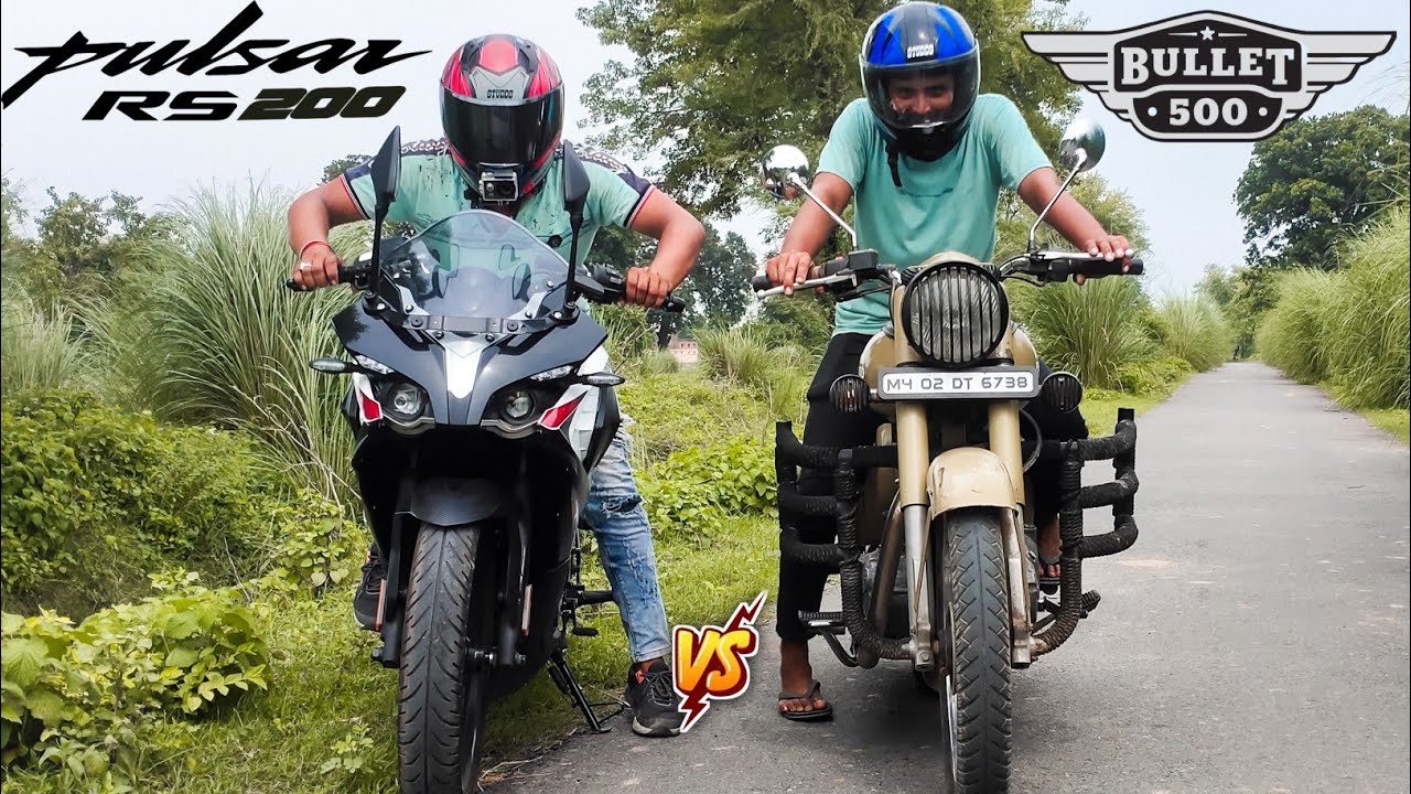 2023 Bajaj Pulsar RS 200 BS7 Vs Bullet 500 Drag Race 🔥