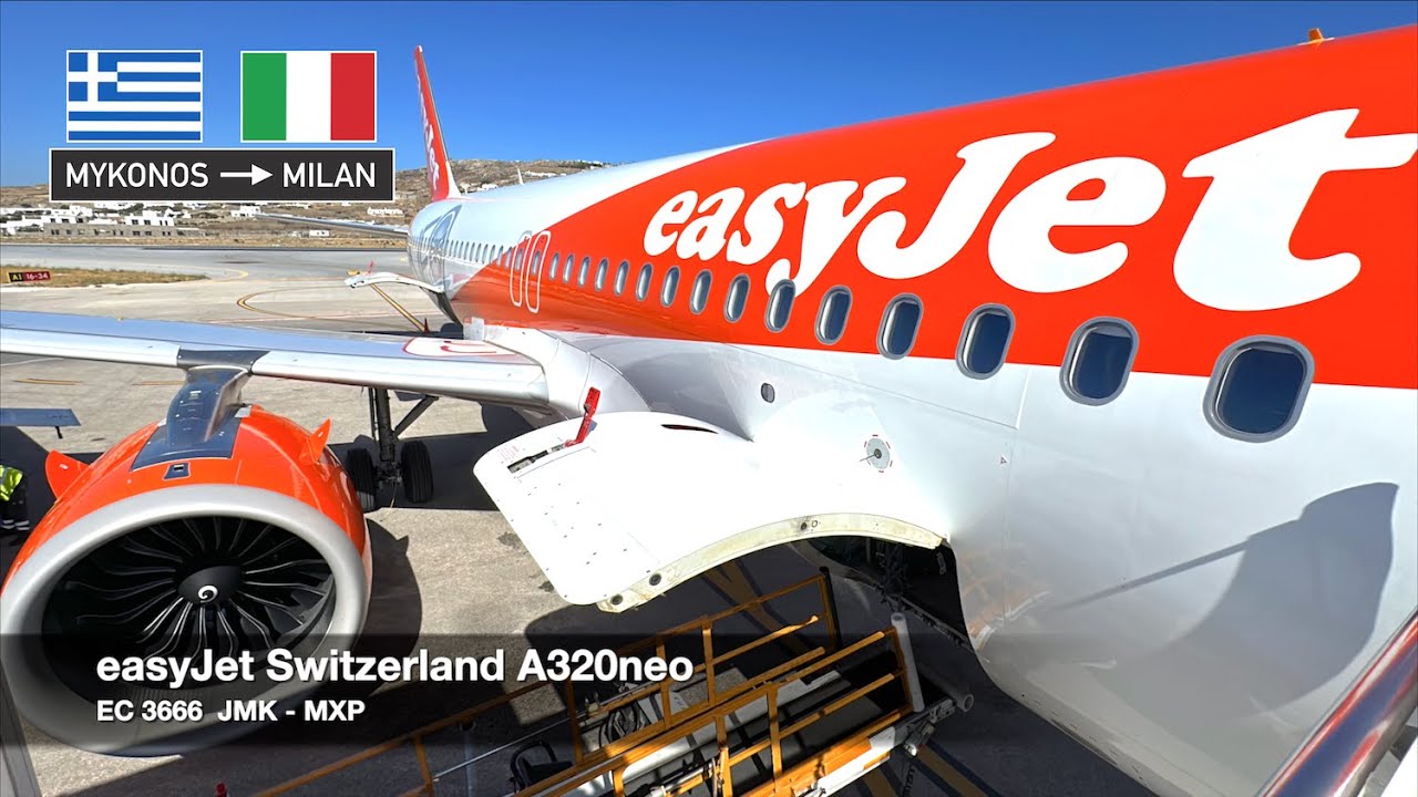 TRIP REPORT | THE UNEXPECTED! | easyJet Switzerland A320neo | Mykonos ✈ Milan MXP