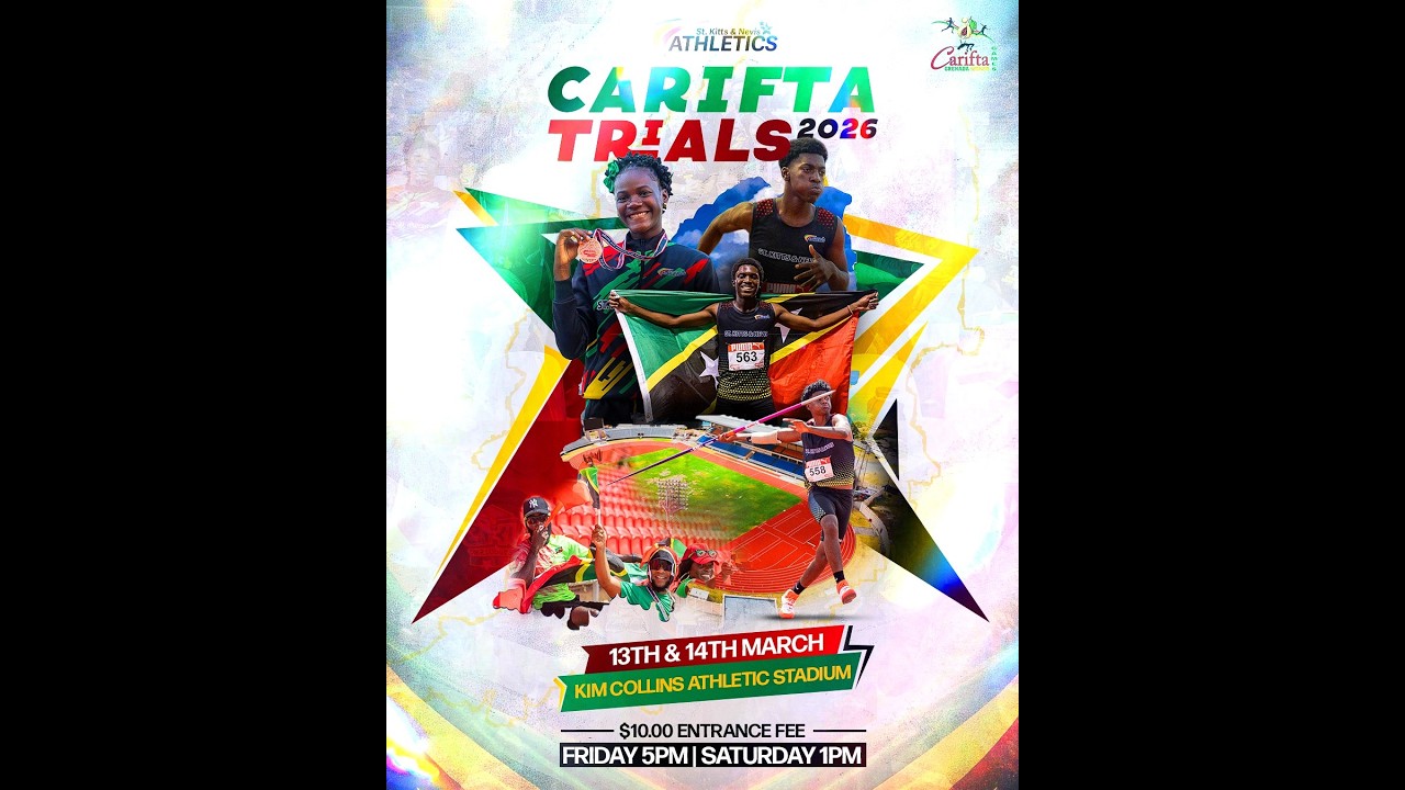 🔴 LIVE | Carifta Trials |  Day 1- Friday 13th March 2026. Kim Collins Stadium