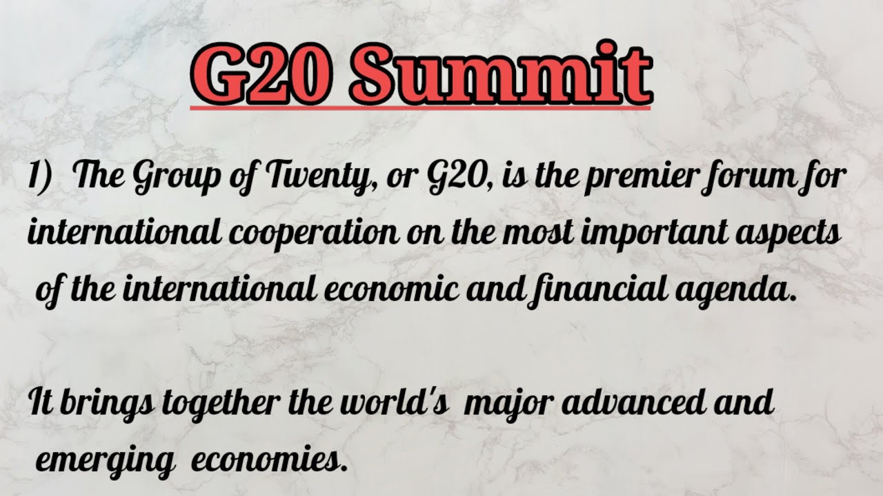 Essay on G20 Summit | G20 Summit Information in English| 10 Lines on G20 Summit 2022 | What is G20?
