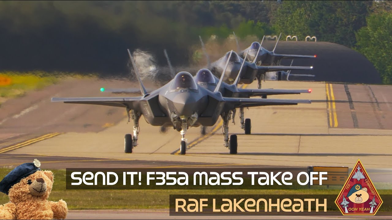 SEND IT! F-35A MASS TAKE OFF RAF LAKENHEATH USAFE • 48TH FIGHTER WING 493D & 495TH FIGHTER SQUADRON