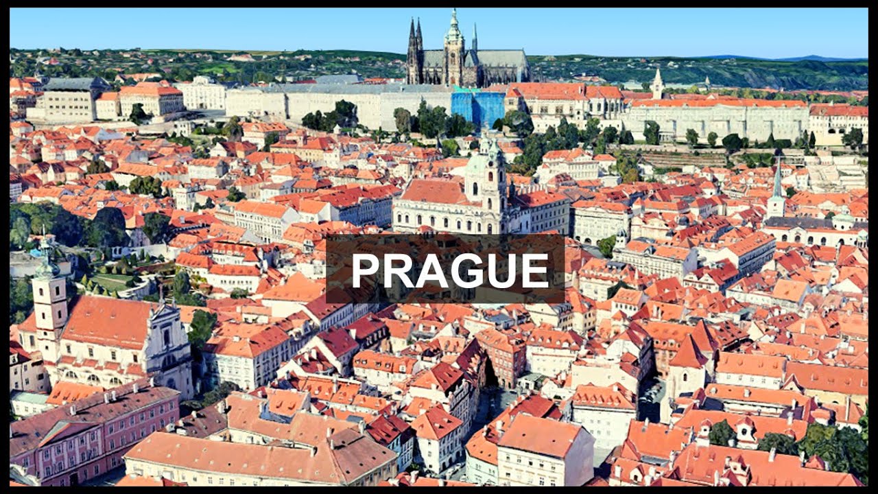 Aerial view of Prague city || Leteck&yacute; pohled na město Praha *virtual