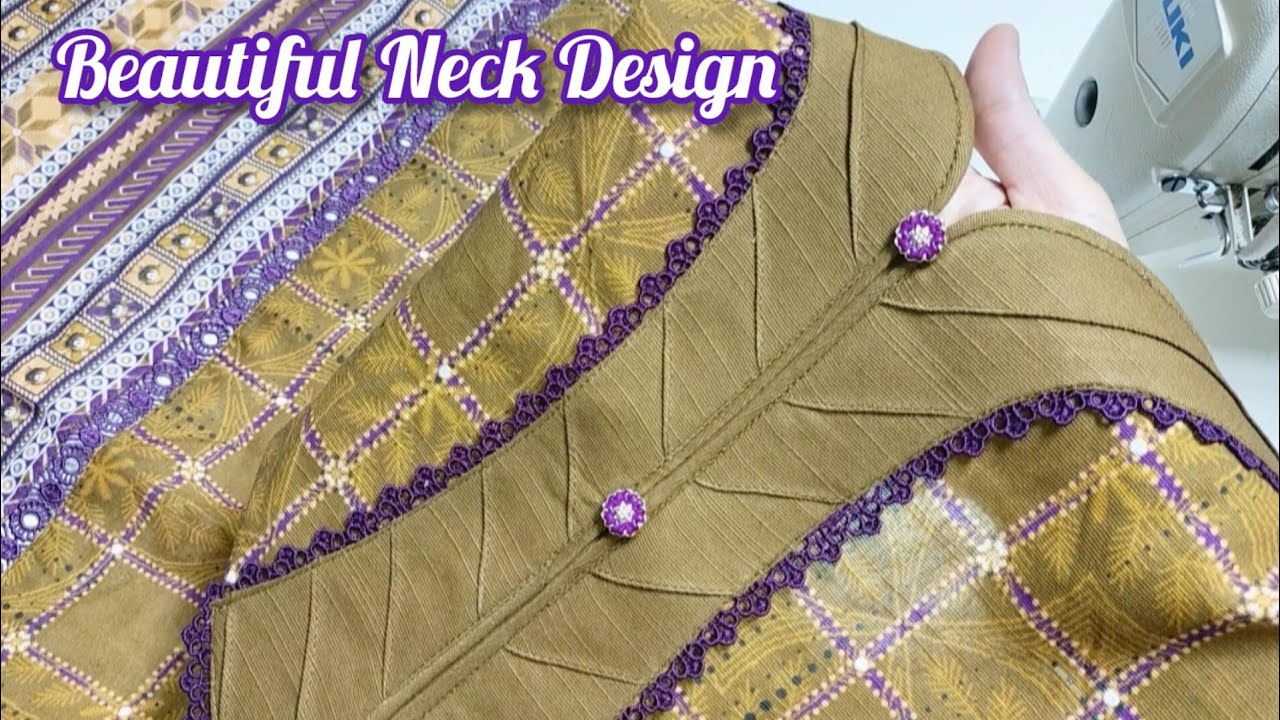 Unique and Beautiful 😍 Neck Design With Pintuck & Lace | New Pakistani Gala Design for Kurti