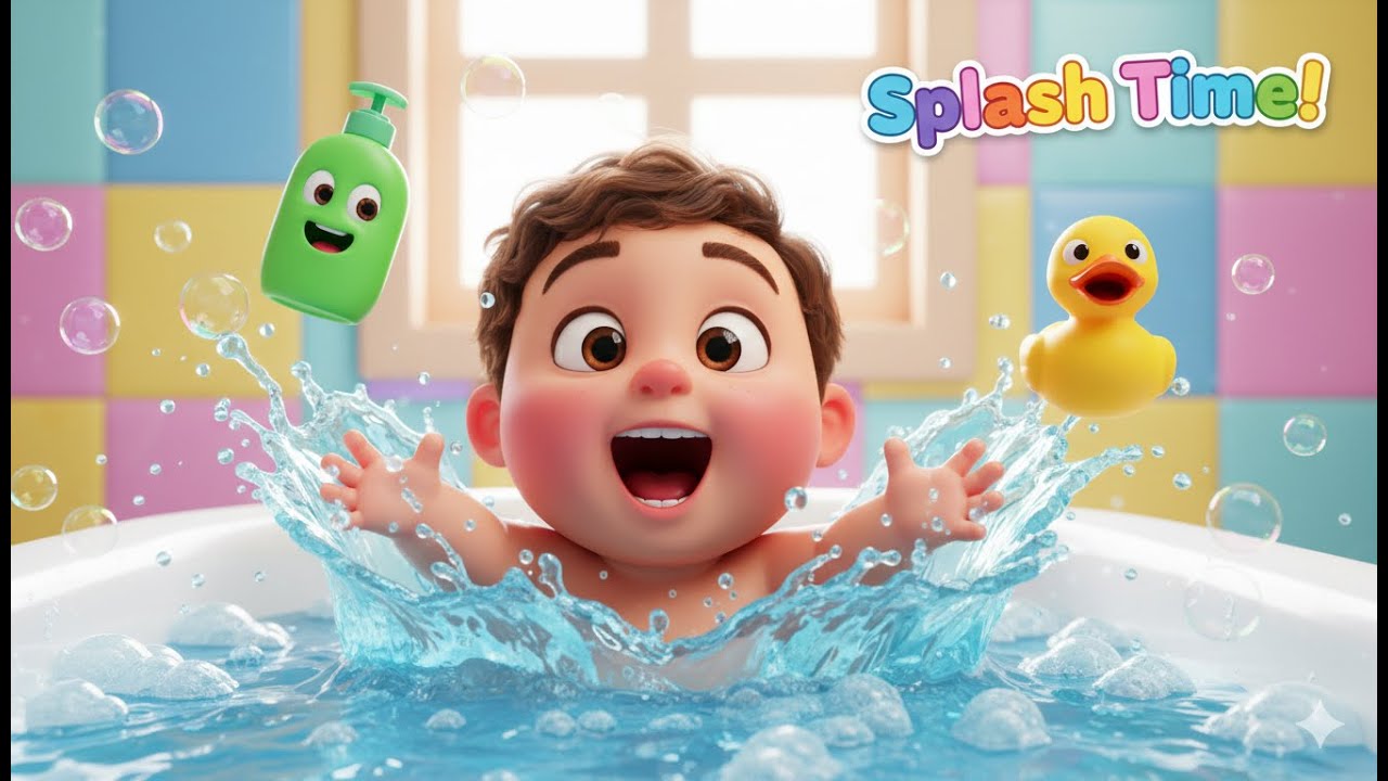 👉 Bath Time Song 🛁 Baby Bath Rhymes | Hindi Nursery Rhymes