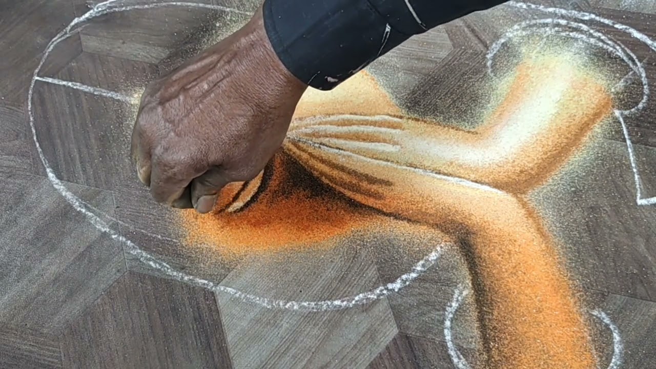 Welcome🙏3D  Rangoli Design Full Tutu Rial  . Special & Easy👌👌