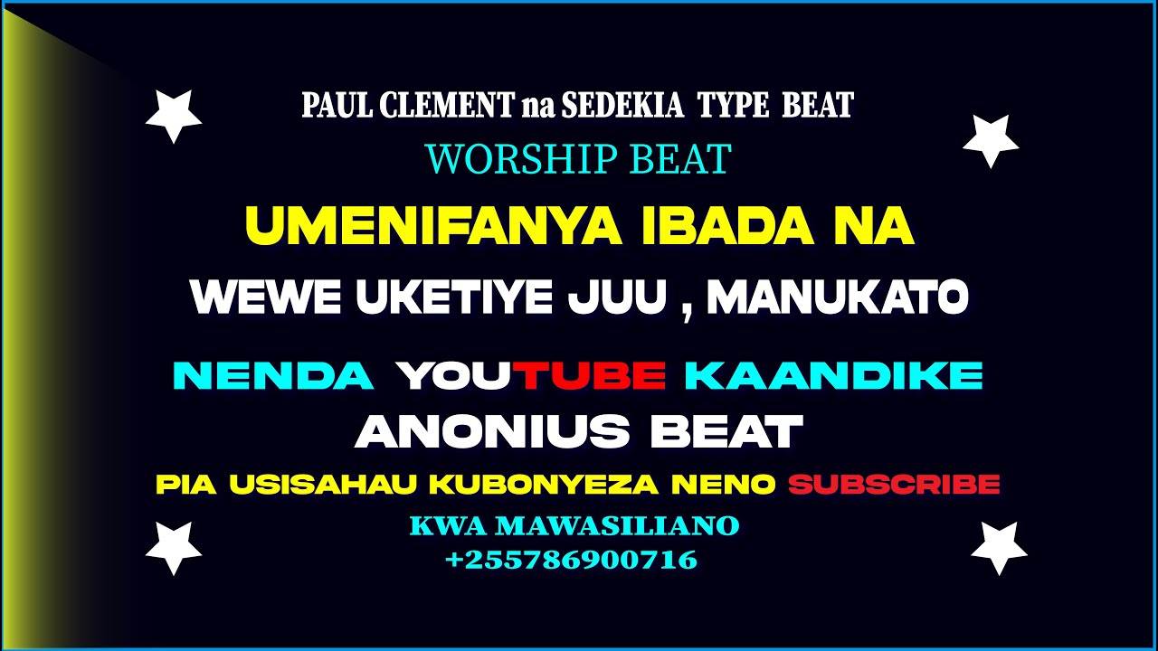 UMENIFANYA IBADA, manukato key F Worship Beat   Anonius Beat