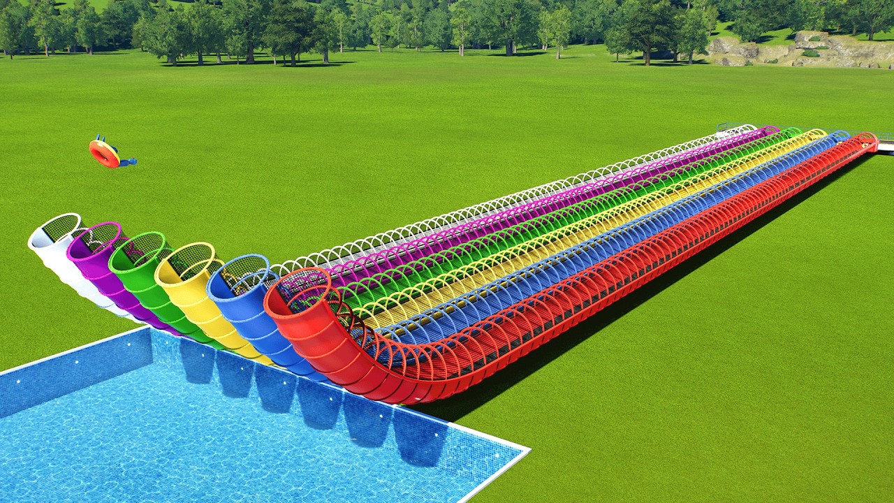 10 vs 1000 MPH Launched Water Slides – Planet Coaster 2