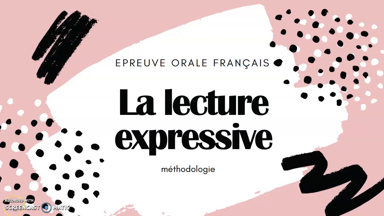 La Lecture expressive à l'oral de français
