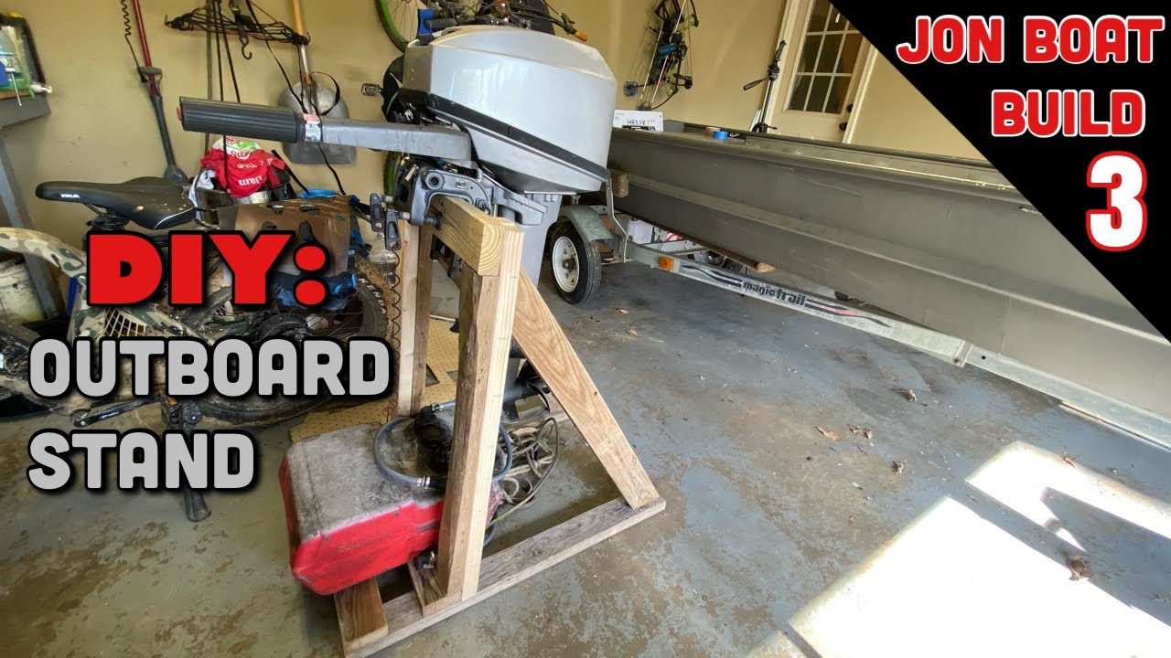 DIY Outboard Motor Stand using Scrap Wood | Jon Boat Build