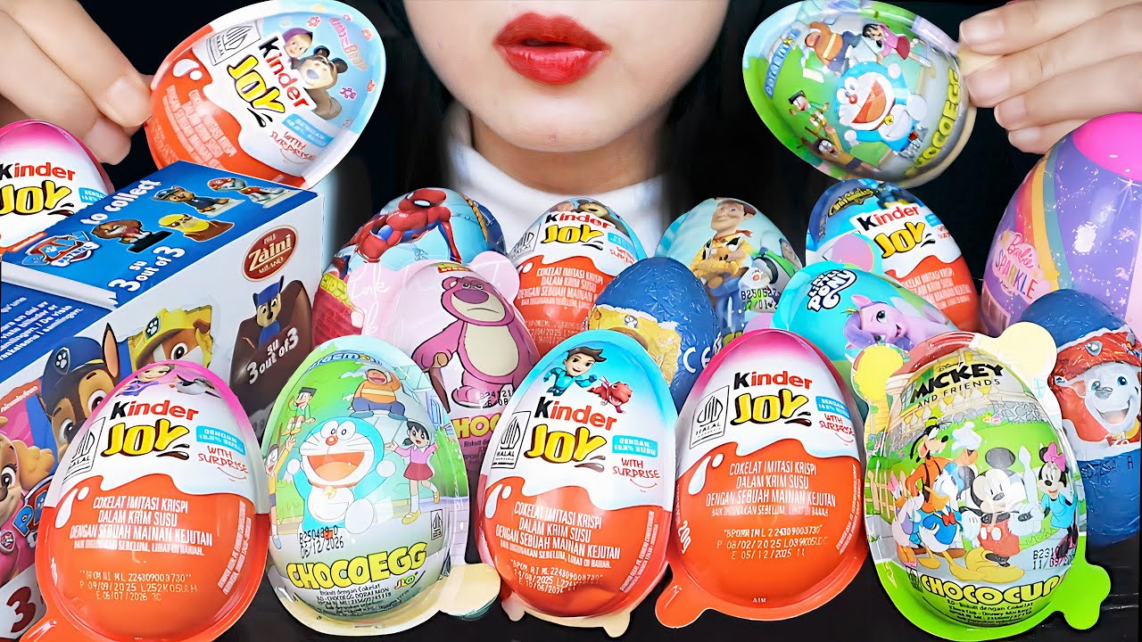 ASMR KINDER SURPRISE EGG | KINDER JOY, DORAEMON CHOCOEGG, TOY STORY, PAW PATROL, MASHA AND THE BEAR