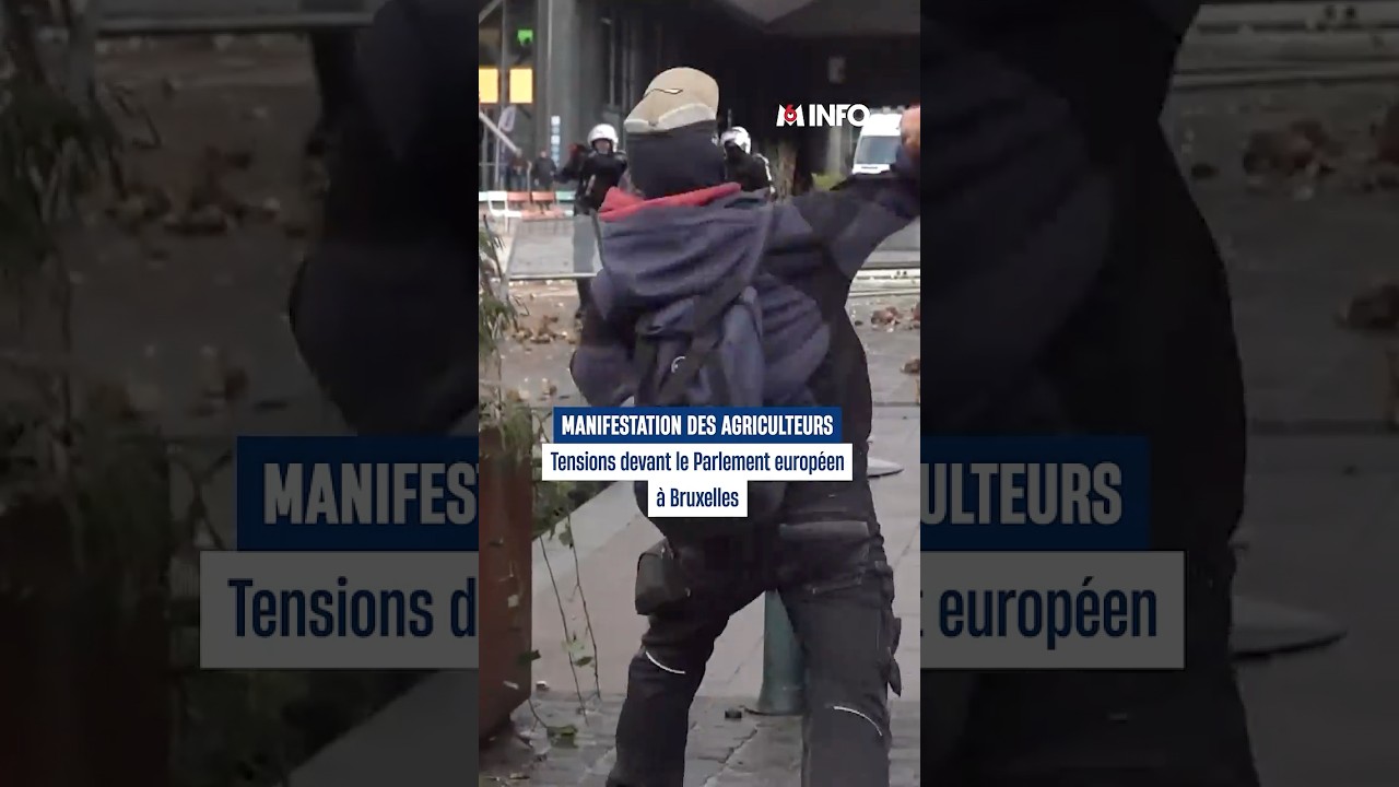 Agriculteurs : tensions devant le Parlement europ&eacute;en &agrave; Bruxelles