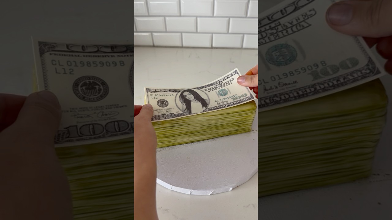 Stack of money cake! How did it turn out? #realisticcake #cakedecorating