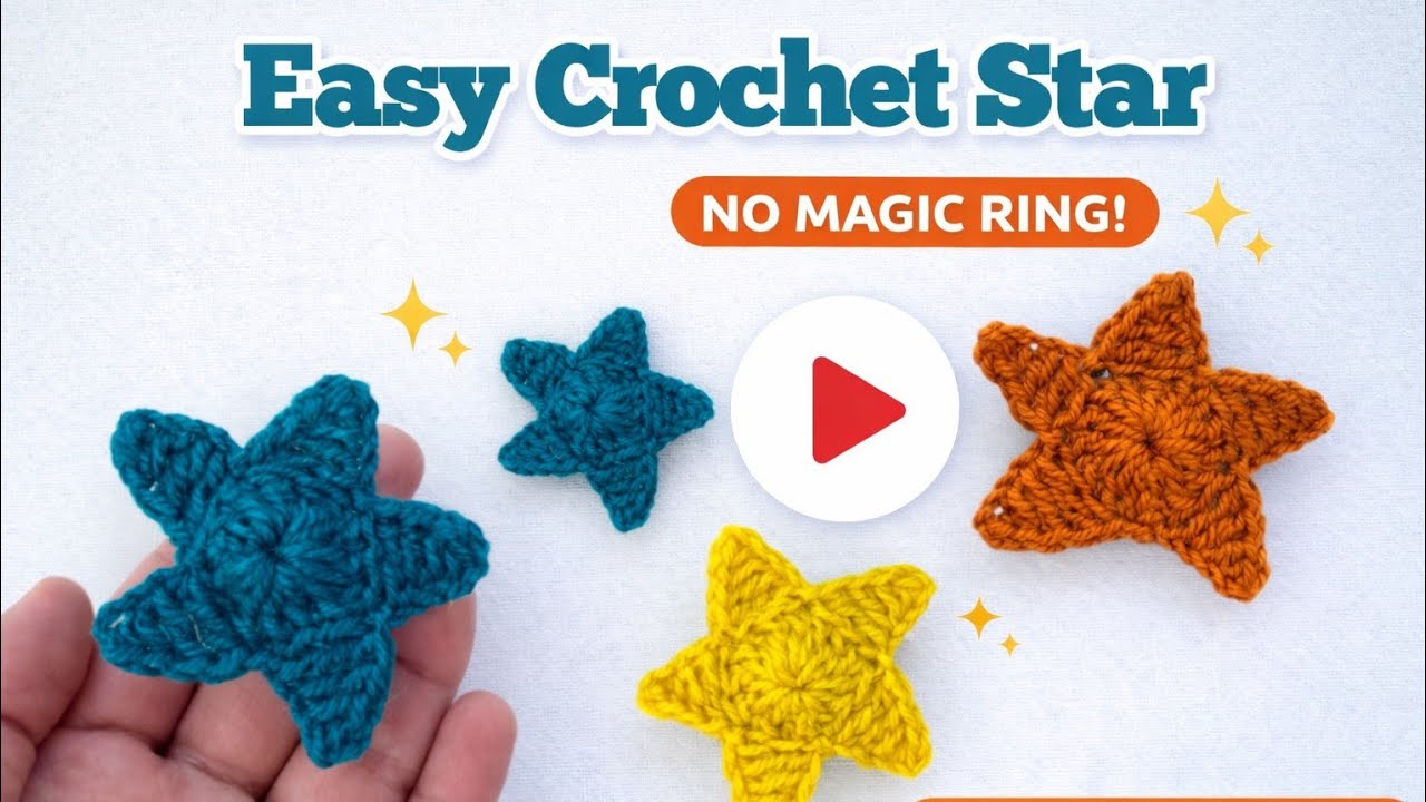How to crochet a star for beginners| easy crochet star tutorial | crochet mini star 
