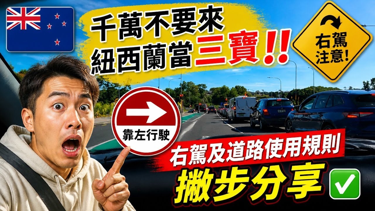 千萬不要來紐西蘭當三寶‼️ 右駕及道路使用規則撇步分享
